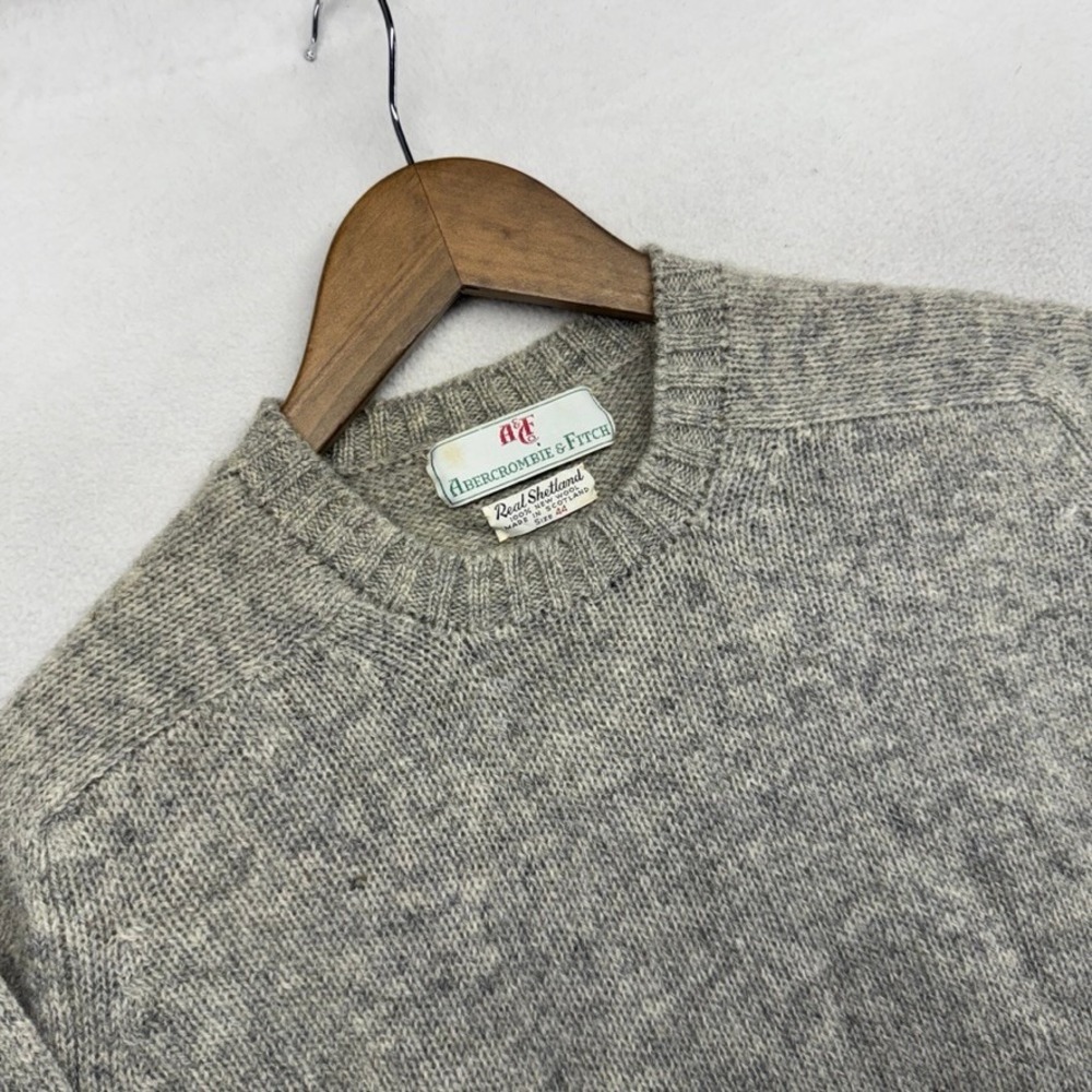 Vintage Abercrombie Fitch Sweater Men's 44 Large Gray Scotland Wool 40s 50s